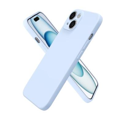 Imagem de oakxco Capa de silicone para iPhone 15 Plus, ultrafina, fina, para mulheres, meninas, cor lisa, minimalista, estética, fofo, feminino, design feminino, gel de borracha macia TPU com capa para câmera