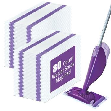 Imagem de Pacote de 80 recargas de esfregão descartáveis para Swiffer Wet Jet Sp