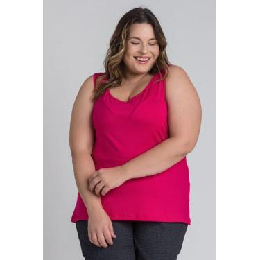 Imagem de Regata Feminina Plus Size Básica Visco - Serena, Pink, G8
