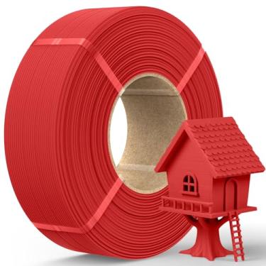 Imagem de JAYO Refil rápido PETG de 1,75 mm, vermelho, 1,1 kg, filamento de impressora 3D de impressão rápida para carretéis reutilizáveis, compatível com Bambu Lab, acabamento fosco suave, forte e resistente a