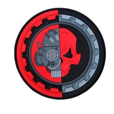 Imagem de Patch de PVC de caveira mecânica veterana – Remendos de meme engraçados, remendo de moral tático militar com fecho de , adesivos para mochilas, uniformes militares, jeans, jaquetas, coletes, chapéus e