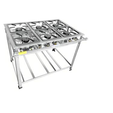 Imagem de Fogão Industrial 6 Bocas 30x30 Ap P7 em Aço Inox Leona