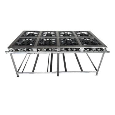 Imagem de Fogão Industrial 8 Bocas Duplas em Aço Inox 40x40 P8 Leona