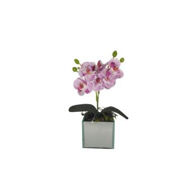 Imagem de Vaso de Vidro Espelhado com Mini Orquidea - Decor, Orquídea Rosa Claro