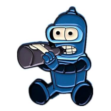 Imagem de Pinstant Futurama Baby Bender Robot Beer Bottle Fry Leela Animated Comedy Tv Show 1.3" Broche De Esmalte