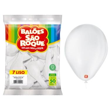 Imagem de Balão Bexiga N 7 Branco Com 50 unidades - São Roque