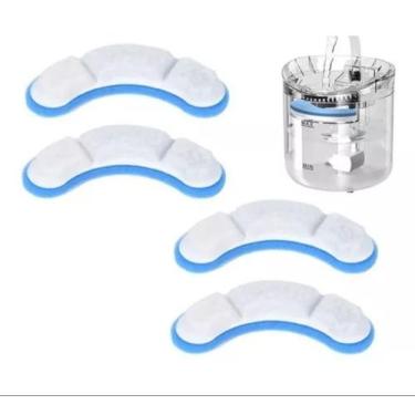 Imagem de Kit 4 Refis de Filtro Bebedouro Purificador Fonte De Água Gato Cão Pet