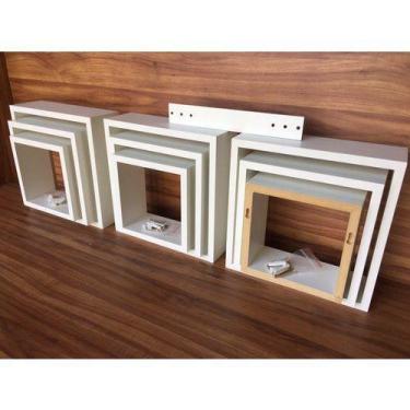 Imagem de 3 Kits Trio De Nichos Branco Tx 15mm, Quadrinhos P/ Enfeites - B&D Art