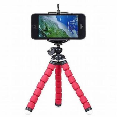 Imagem de Tripé Flexível Universal Suporte Celular Câmera VERMELHO - MKB