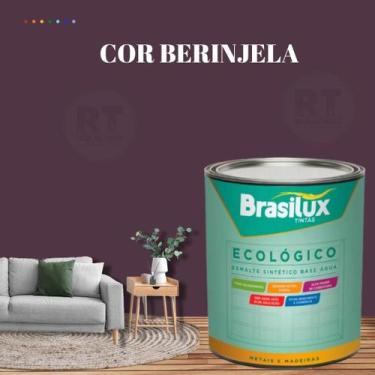 Imagem de Esmalte Sintético Brasilux Base Água Ecologico Cor Roxo 800ML Brilhant