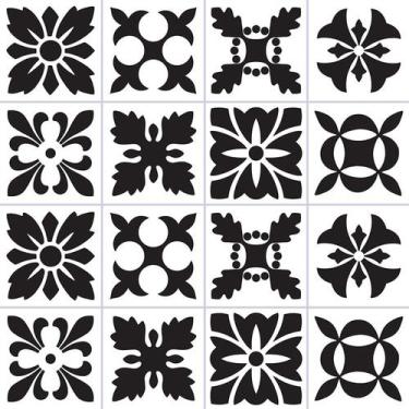 Imagem de Adesivo de Azulejo - Ladrilho Hidráulico - 15cm x 15cm - 16un - 367Azm