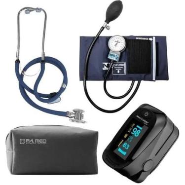 Imagem de Kit Enfermagem Completo Com Medidor De Pressão Estetoscópio Rappaport 