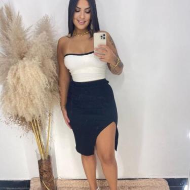 Imagem de Conjunto Feminino Saia Midi com Fenda - RLMODAS, Preto, U