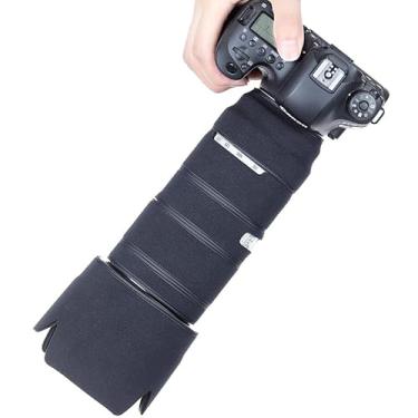 Imagem de CHASING BIRDS Revestimento de lente impermeável camuflado para Canon EF 70-200 mm F2.8 L é USM II III capa protetora de lente à prova de chuva (preto clássico, com EF 1.4X TC)