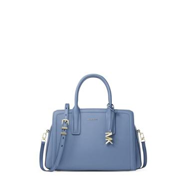 Imagem de Michael Kors Bolsa média Laila, ferragens douradas/couro de cabra em relevo/azul francês