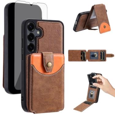 Imagem de Asuwish Capa de celular para Samsung Galaxy S25 Plus S25+ 5G capa carteira celular compatível com Magsafe protetor de tela de vidro temperado Slim Stand Card Slot S25Plus 25S + S 25 25+ SM-S936U