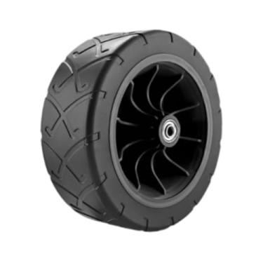 Imagem de Ｂｅｓｇａ Roda de carrinho de compras dobrável para serviço pesado, suave e silenciosa, com atualização de manutenção, 19 cm, para camping, praia e atividades, Preto