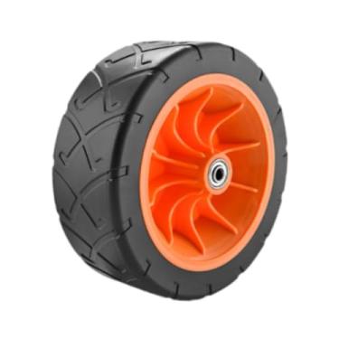 Imagem de Fenteer Roda de substituição de carrinho de praia dobrável de 19 cm, suave e silenciosa, para uso externo e praia, Laranja