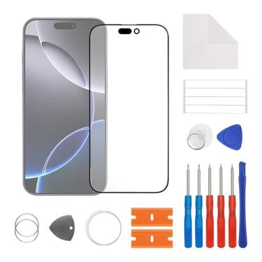 Imagem de SwarKing Nova substituição da tela de vidro da lente externa frontal para iPhone 16 Promax com kit de ferramentas de reparo gratuito (sem toque LCD e digitalizador)