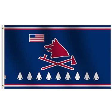 Imagem de Bandeira nativa americana Triba Pawnee 9 x 5 pés grande, tecido de cetim 100D para moderado-exterior e interior, 91.4x152.4 cm Pawnee Nation Oklahoma bandeira indígena decoração de casa presente de