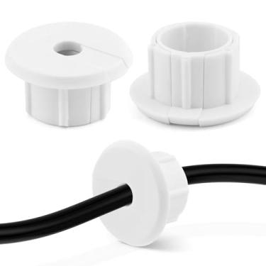 Imagem de 2 buchas de parede de roteamento de fios para cabo Ethernet Starlink Dishy, alimentação de cabo de parede através de buchas, cabos de passagem de parede para alimentação de furos de parede, através de