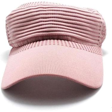 Imagem de Viseira De Praia Feminina Boné Com Proteção Solar Aba Longa Rosa