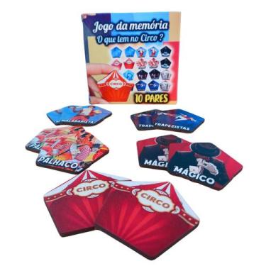 Imagem de Jogo da Memoria Cognitivo "O Que Tem No Circo" 10 Pares - Coleção TEA 