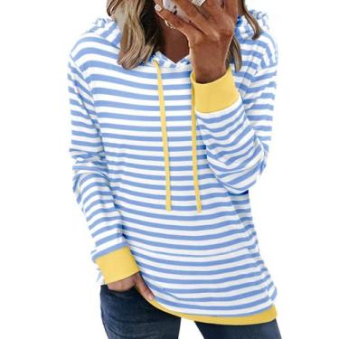 Imagem de Vestido com capuz Onlypuff Color Block para mulheres: branco, azul, ta