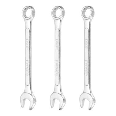 Imagem de HARFINGTON Chave de combinação de 3 peças, caixa métrica de 11 mm, caixa de 12 pontos e chave inglesa de extremidade dupla de aço zincado de extremidade aberta para reparo de móveis de tubos