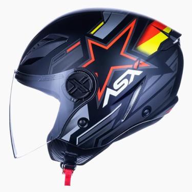 Imagem de Capacete Masculino Asx Estrela Aberto City Air Pilot Moto (62)
