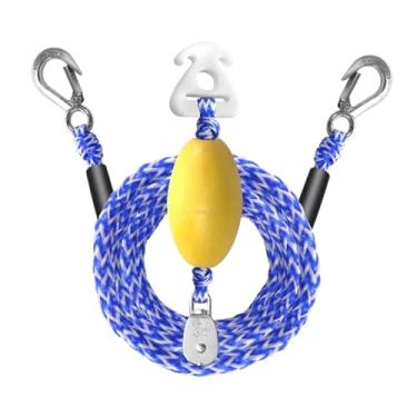 Imagem de Baoblaze Arnês de reboque para barco, corda de reboque inflável de 16 pés de comprimento, corda de multifuncional para wakeboard e esportes aquáticos