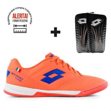 Imagem de Chuteira Futsal Lotto Stadio Classic B700 Masculina + Caneleira, 42, L