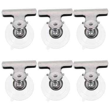 Imagem de 8 Peças Suportes Metálicos Ventosa Clipe Clipes De Chuveiro De Sucção Clipe De Ventosa Redondo Clipe De Alface De Aquário Contenção Ventosas Janela Montado Na Parede