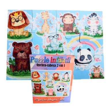 Imagem de Quebra-cabeças infantil Animais Fofos de 12 peças grandes para criança