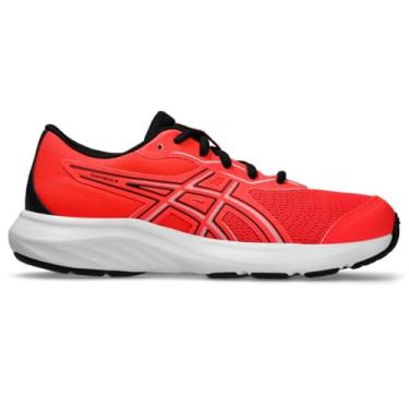 Imagem de ASICS Tênis de corrida infantil Contend 9 Grade School, Vermelho flash/azul desbotado, 14
