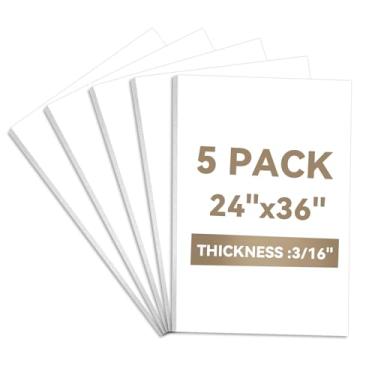 Imagem de Placas de espuma branca de 61 x 91 cm (3/40.6 cm de espessura), 5 pacotes, perfeitas para sinalização, monitores, cenários, projetos DIY e uso no escritório