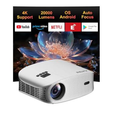 Imagem de FlixTone D8W Projetor 4K 20000 Lumens Full HD 1080P Smart Projetor Portátil, Foco Automático Home Theater Cinema Beamer