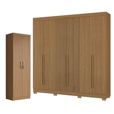 Imagem de Guarda Roupa Casal 2030230 e Armário Multiuso New 2000192 Atacama - Aramóveis