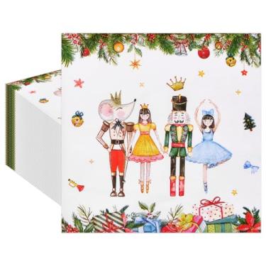 Imagem de Guardanapos de balé de Natal com 50 unidades – Guardanapos de papel descartáveis para festas de Natal, entretenimento de inverno e decoração de mesa sazonal