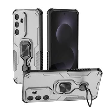 Imagem de SORAKA Capa para Samsung Galaxy S25 FE com suporte metálico giratório de 360 graus peça de ferro magnética para suporte magnético para telefone de carro