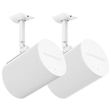 Imagem de Chunxiao Par de suporte de parede para alto-falante Sonos Era 100 suporte de teto branco - suporte de alto-falante giratório e inclinado para Sonos Era 100 suporte de parede com duas opções de