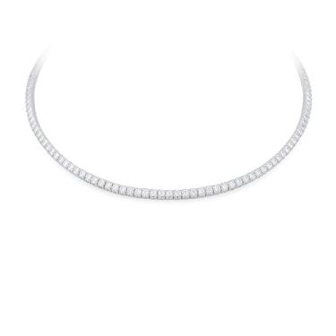 Imagem de VIRENZA Colar Choker Riviera Pedras Brancas P 2mm Banhado Prata 925