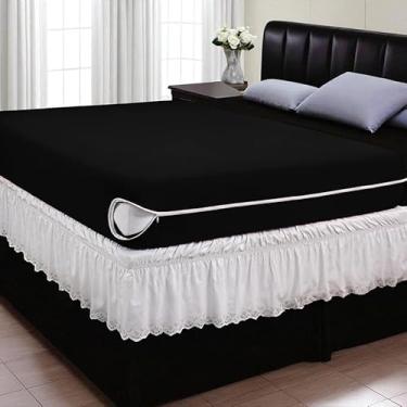 Imagem de Capa Protetora Colchão Casal Padrão Com Zíper Malha Gel Luxo (4-PRETO)