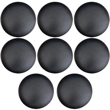 Imagem de Kit 08 Assentos Redondo Banqueta Cadeira Estofados Poltronas H02 Corino Preto 25 cm - Lyam Decor