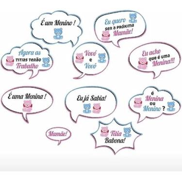 Imagem de 10 Plaquinhas Divertidas Tema: Chá Revelação