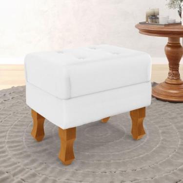Imagem de Puff Canis com baú interno Couro Branco - ARADECOR, Branco, ÚNICO