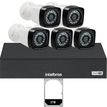 Imagem de Kit 5 Câmeras De Segurança Residencial Dvr Intelbras mhdx 8ch Hd 1TB