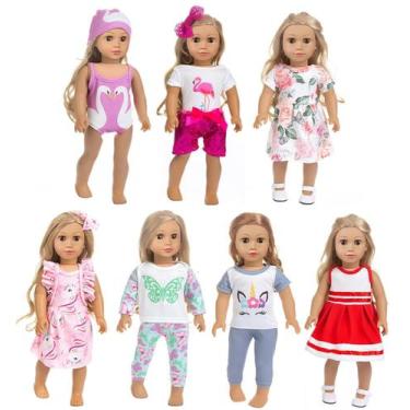 Imagem de Conjunto de roupas e acessórios para bonecas ZQDOLL para bonecas de 18