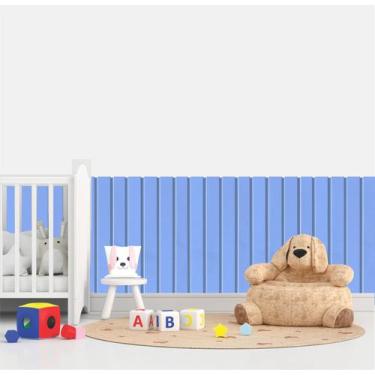 Imagem de Adesivo de Parede Ripa Ripado Azul Cerca de Madeira - Colakoala Adesiv