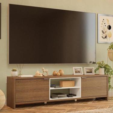 Imagem de Rack Para Até 80 Polegadas 180cm 2 Portas Rustic-branco Linz Madesa